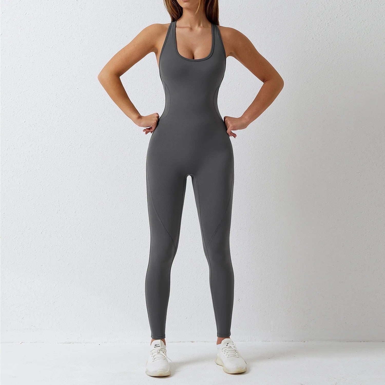 Mesh Backless Sports Jumpsuit - TBSW