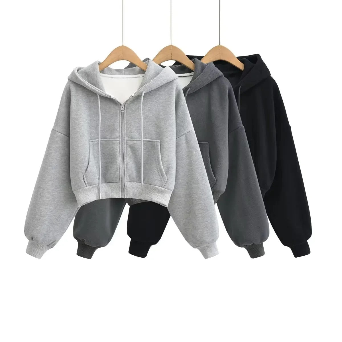 Scuba Full-Zip Cropped Hoodie - TBSW