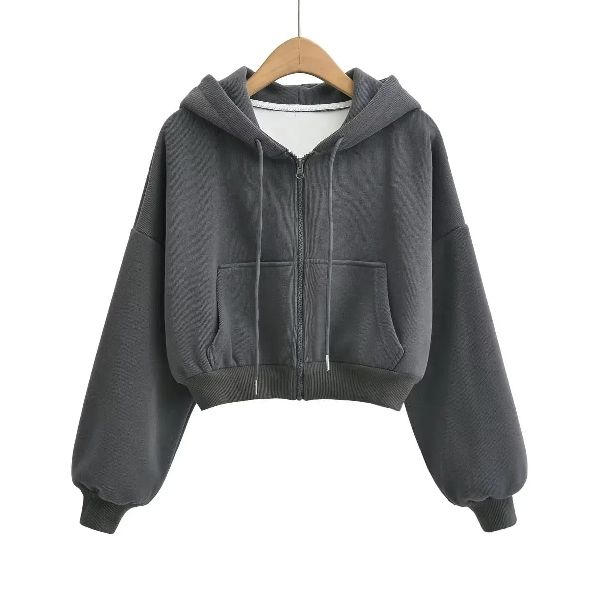 Scuba Full-Zip Cropped Hoodie - TBSW